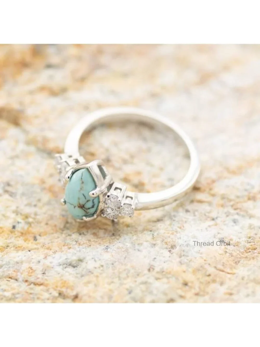 3 PCS Natural Turquoise Diamond Ring Set - Bohemian Stackable Knuckle Rings